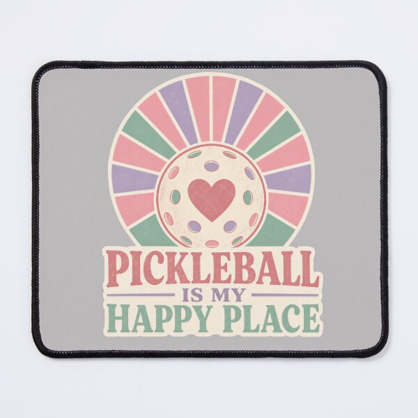 Item preview, Funny pickleball quote for girls - Pickleball is my happy place - Vintage retro pickleball art designed and sold by BelievingCreate.
