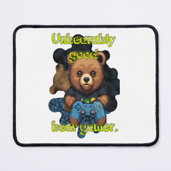Item preview, Unbearably Good Bear Gamer Funny Pixel Art Pun designed and sold by Animalloveus.