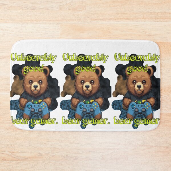 Item preview, Unbearably Good Bear Gamer Funny Pixel Art Pun designed and sold by Animalloveus.
