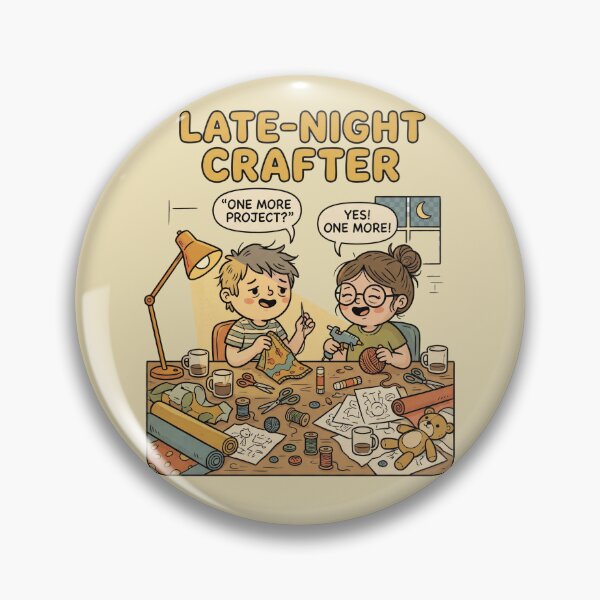 Item preview, Late-Night Crafter Funny Sewing Quote T-Shirt | ONE MORE PROJECT Craft Chaos Coffee Humor Retro Comic Design designed and sold by EverStitchStudio ★★★★★.
