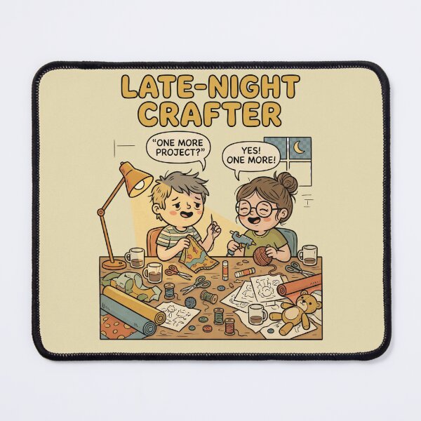Item preview, Late-Night Crafter Funny Sewing Quote T-Shirt | ONE MORE PROJECT Craft Chaos Coffee Humor Retro Comic Design designed and sold by EverStitchStudio ★★★★★.