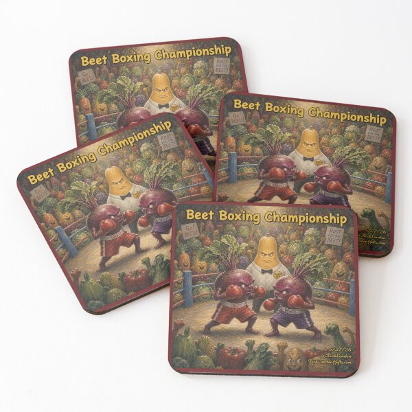 Item preview, Beet Boxing Championship – Funny Veggie Watercolor Art designed and sold by Rick London Gifts.