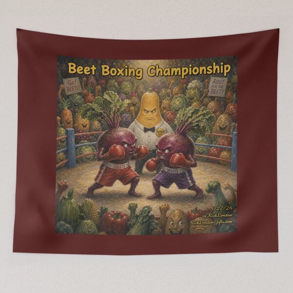 Item preview, Beet Boxing Championship – Funny Veggie Watercolor Art designed and sold by Rick London Gifts.
