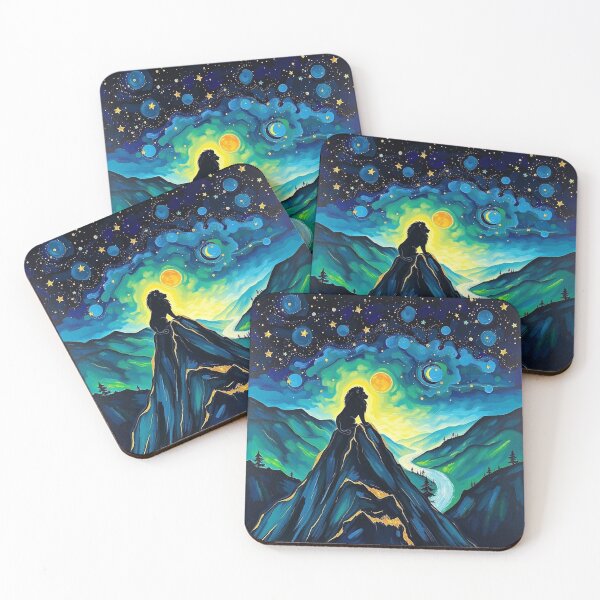 Item preview, Starry Night Lion Painting – Mystical Cosmic Art designed and sold by Tama-sirth.