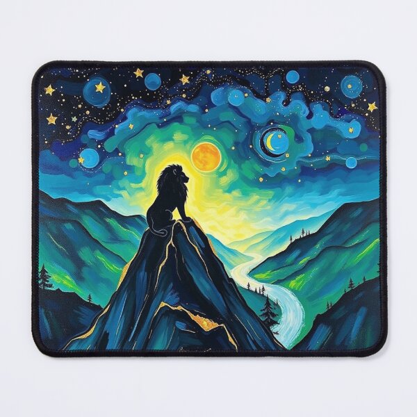 Item preview, Starry Night Lion Painting – Mystical Cosmic Art designed and sold by Tama-sirth.