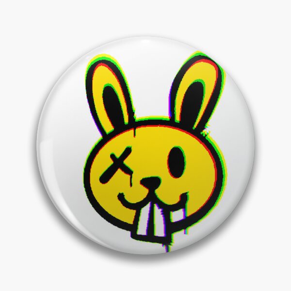 Item preview, Yellow Glitch Rabbit Face X Eyes Dead Inside Cyberpunk Aesthetic designed and sold by AstronautMerch.