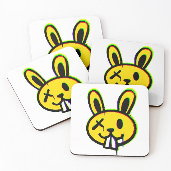 Item preview, Yellow Glitch Rabbit Face X Eyes Dead Inside Cyberpunk Aesthetic designed and sold by AstronautMerch.