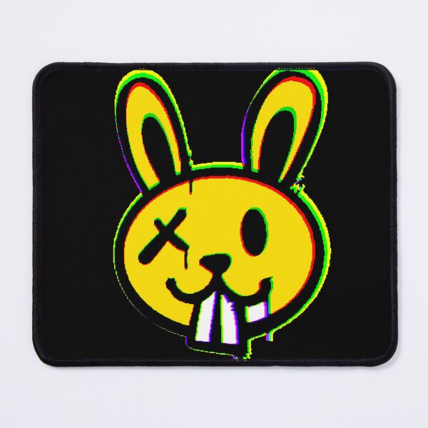 Item preview, Yellow Glitch Rabbit Face X Eyes Dead Inside Cyberpunk Aesthetic designed and sold by AstronautMerch.