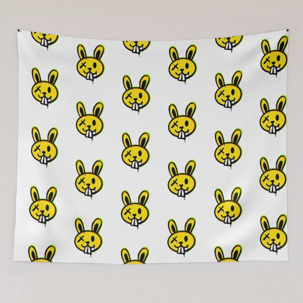 Item preview, Yellow Glitch Rabbit Face X Eyes Dead Inside Cyberpunk Aesthetic designed and sold by AstronautMerch.