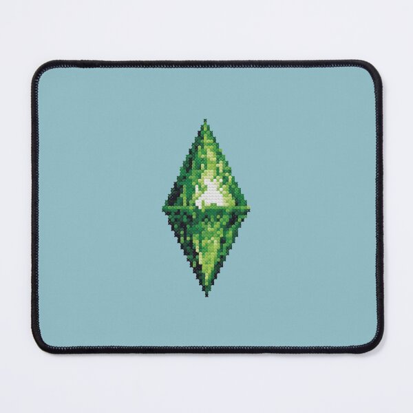 Item preview, 8 Bit Green Diamond - Retro Gaming Cross Stitch designed and sold by Nibi Store.