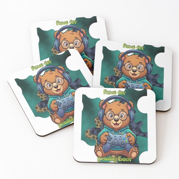Item preview, Paws For Gaming Bear Cute Cub With Controller designed and sold by Animalloveus.