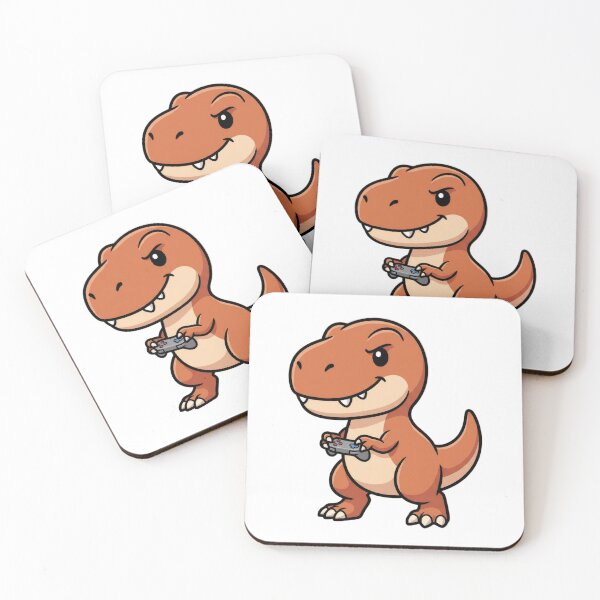 Item preview, Cute T Rex Gamer Tiny Arms Funny Dinosaur Controller Sticker designed and sold by how-is-design.