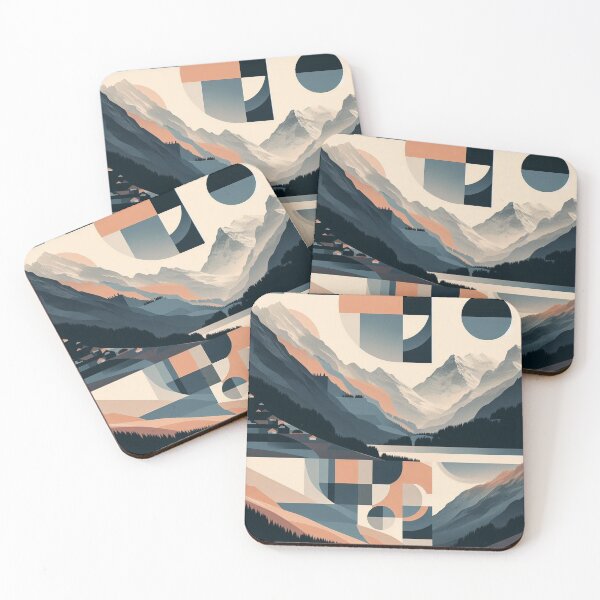 Item preview, Geometric Mountain Horizon | Modern Abstract Landscape designed and sold by YourForKor.