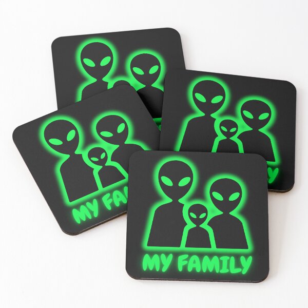 Item preview, My Family Alien Neon Green Funny UFO T-Shirt Sci-Fi Gift Extraterrestrial designed and sold by oonproducts.