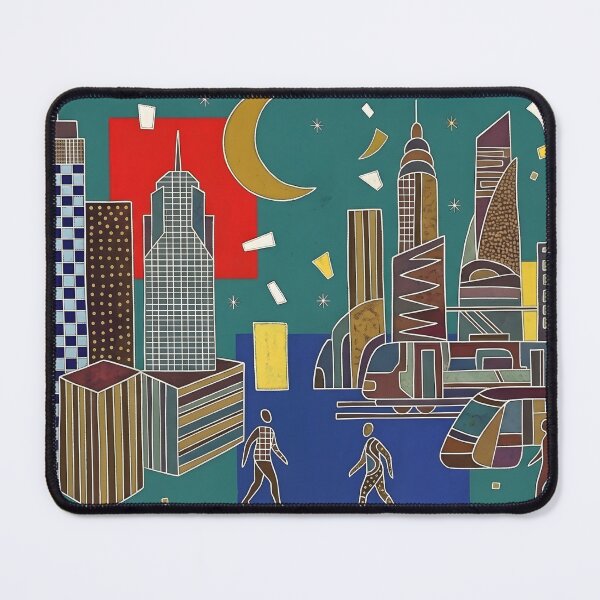 Item preview, Abstract Bauhaus Metropolis | Mid-Century Modern Skyline | Geometric Tribal Cityscape Art designed and sold by SergioMiklos.