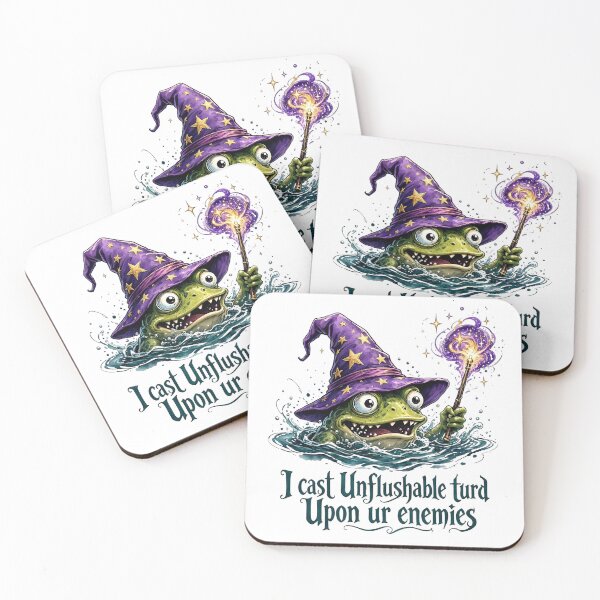 Item preview, I Cast Unflushable Turds Upon Ur Enemies Funny Wizard Frog Meme Magical Chaos Humor designed and sold by CutOutIdols.