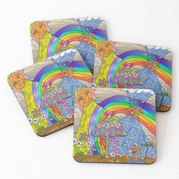 Item preview, Psychedelic Magic Mushrooms Rainbow Garden Art designed and sold by Lee Hiller Designs.