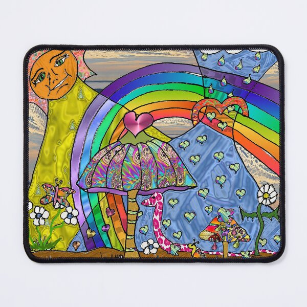 Item preview, Psychedelic Magic Mushrooms Rainbow Garden Art designed and sold by Lee Hiller Designs.