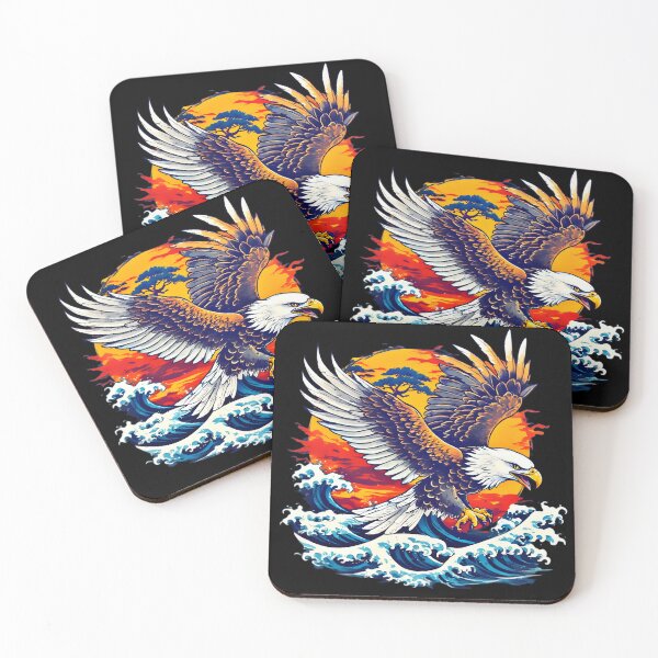 Item preview, Ukiyo-e Inspired Eagle Nature Arr designed and sold by Neer arts.