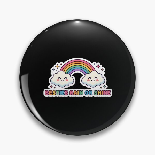 Item preview, Besties Rain or Shine – Cute Rainbow Friendship Illustration designed and sold by MartBook.