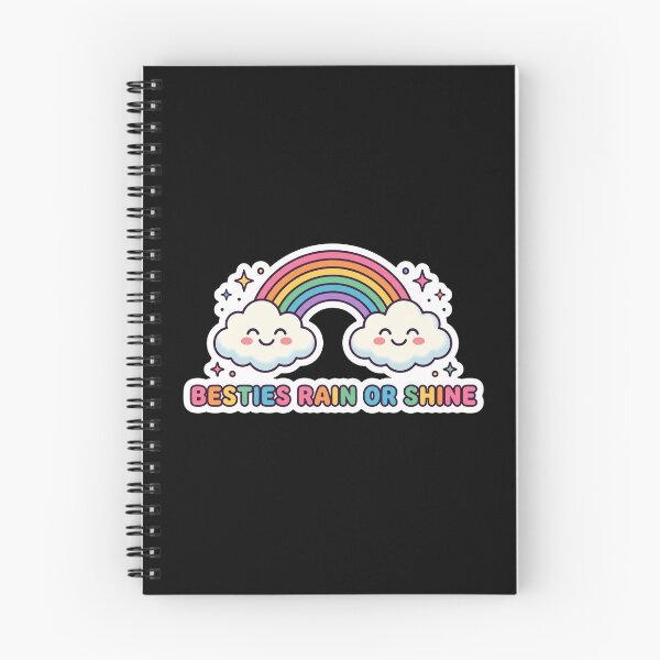 Item preview, Besties Rain or Shine – Cute Rainbow Friendship Illustration designed and sold by MartBook.