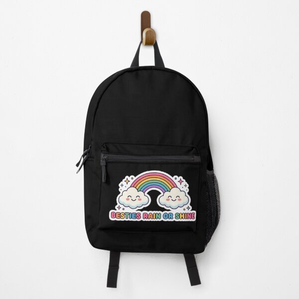 Item preview, Besties Rain or Shine – Cute Rainbow Friendship Illustration designed and sold by MartBook.