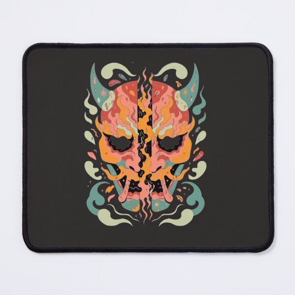 Item preview, Vibrant Demon Skull - Colorful Horned Dark Fantasy Art with Swirls designed and sold by PrimalBeastLab.