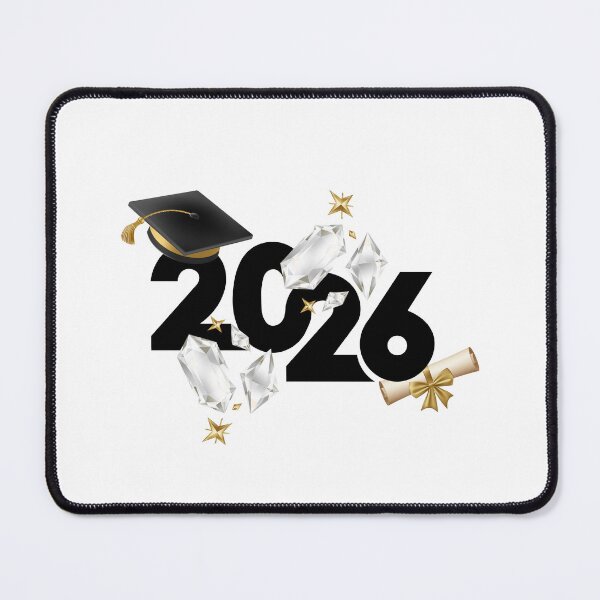 Item preview, Graduate 2026 (Offset) with Diamonds, Stars & Black Graduation Hat designed and sold by jeweleddesigns.