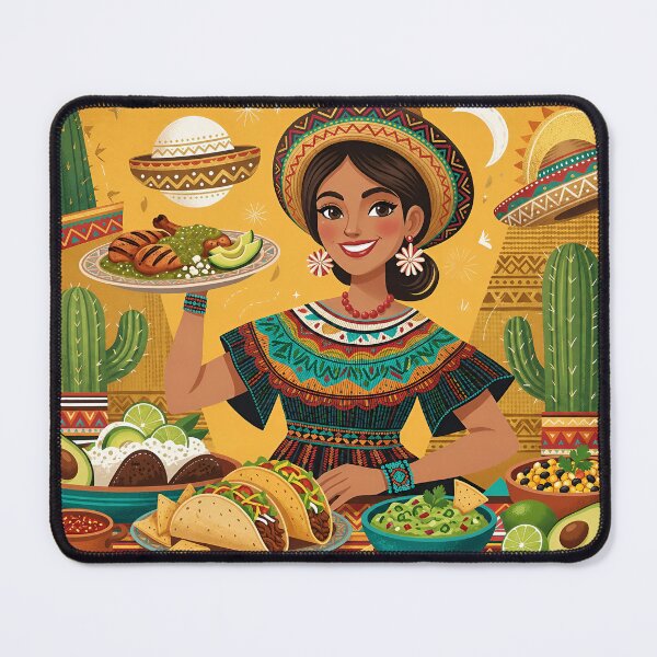 Item preview, Pretty Girl with Lovely Mexican Food designed and sold by Pim-Crystal.