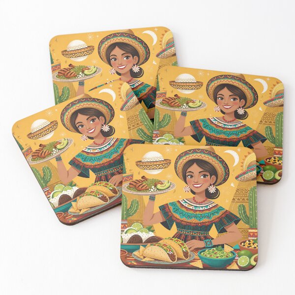 Item preview, Pretty Girl with Lovely Mexican Food designed and sold by Pim-Crystal.