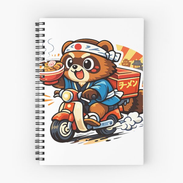Item preview, Ramen Delivery Tanuki – Retro Japan Kawaii Scooter Raccoon Dog Anime Design designed and sold by kawaii animal store (in Japan).