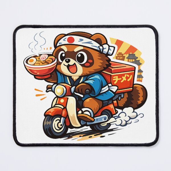 Item preview, Ramen Delivery Tanuki – Retro Japan Kawaii Scooter Raccoon Dog Anime Design designed and sold by kawaii animal store (in Japan).