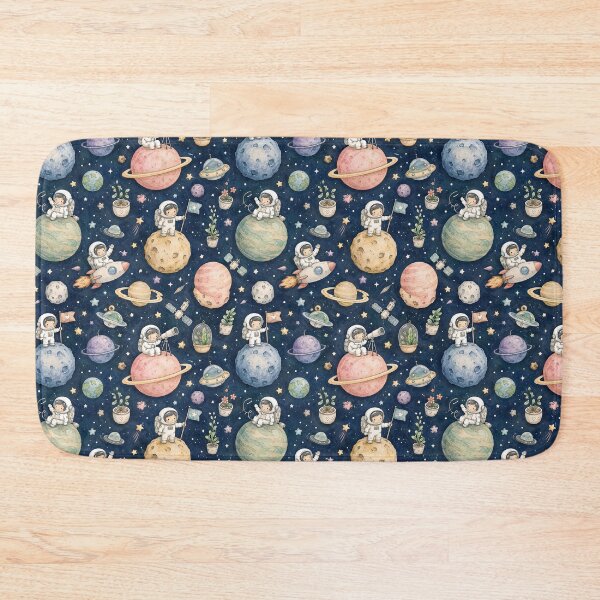 Item preview, Cute Astronauts and Planets Watercolor Seamless designed and sold by Tiny Cozy Art.