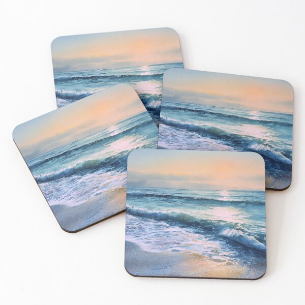 Item preview, Peaceful Ocean Waves Watercolor Art | Coastal Beach Landscape Painting | Serene Seaside Nature Illustration designed and sold by WayOutWorks.