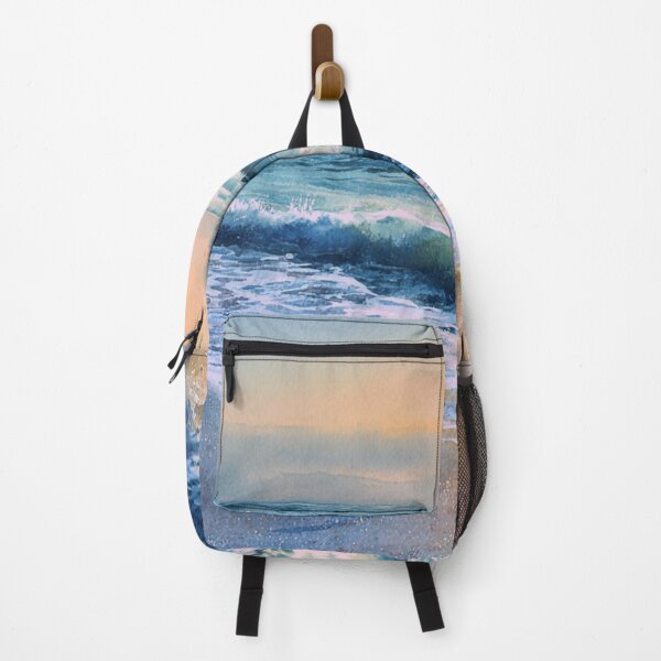 Item preview, Peaceful Ocean Waves Watercolor Art | Coastal Beach Landscape Painting | Serene Seaside Nature Illustration designed and sold by WayOutWorks.