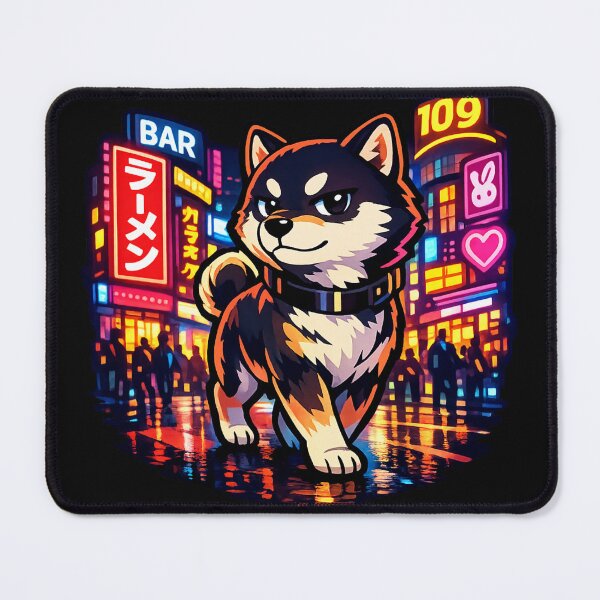 Item preview, Neon Shiba in Tokyo Night – Kawaii Japan Street designed and sold by kawaii animal store (in Japan).