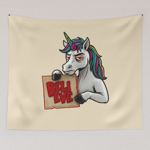 Item preview, Believe Grumpy Unicorn Graphic  — Sarcastic Motivational Dark Humor Streetwear  designed and sold by SkTee2k.