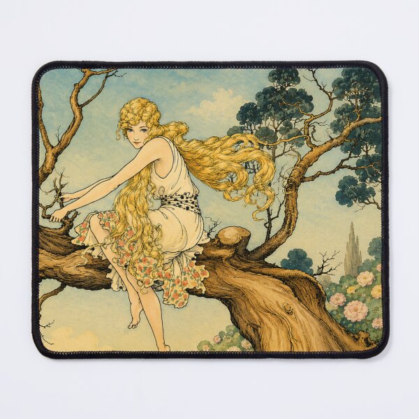 Item preview, The Golden-Haired Maiden by Florence Mary Anderson - Art Nouveau Fairy Illustration Vintage Tree Spirit Art for Fantasy Lovers designed and sold by RickE.