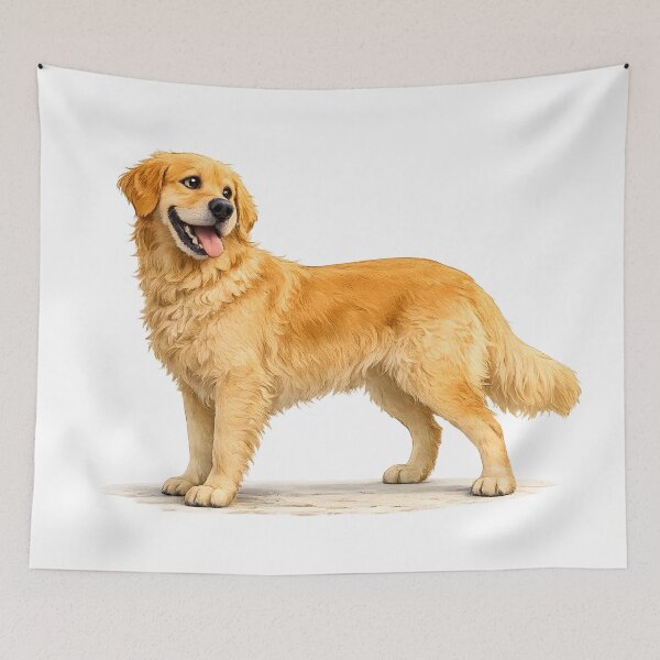 Item preview, Happy Golden Retriever Dog Portrait designed and sold by Eugene Printworks.