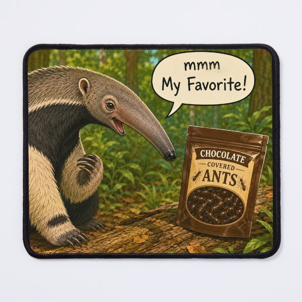 Item preview, Mmm My Favorite! Funny Anteater Chocolate Covered Ants Cartoon designed and sold by AnimalMarvels.