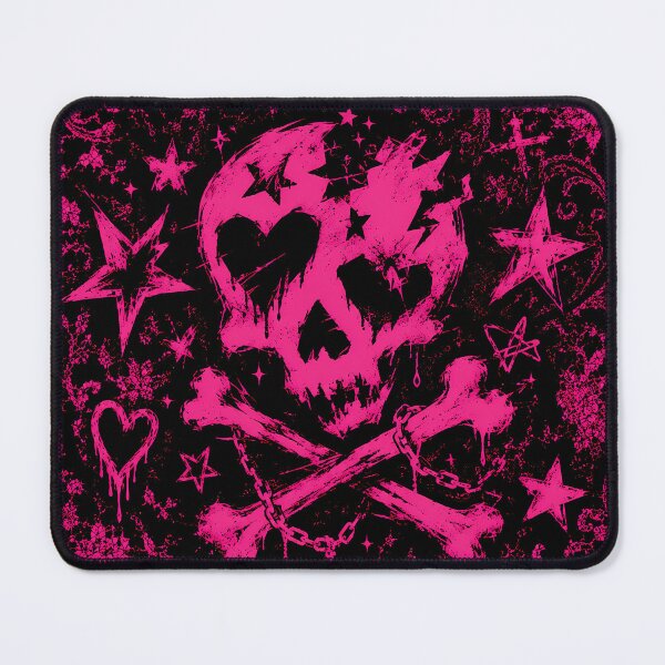 Item preview, Pink skull rock music sticker PNG illustration for Y2K designed and sold by littleluckystuf.
