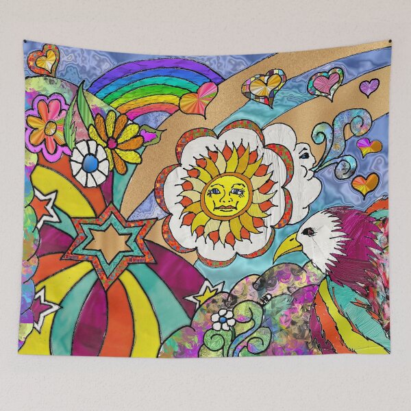 Item preview, Psychedelic Sunshine Sky Art designed and sold by Lee Hiller Designs.