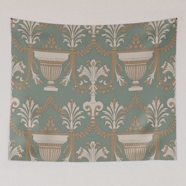 Item preview, Elegant Neoclassical Urn Pattern | Sage Green Classical Seamless Repeat designed and sold by Midnight Veil Designs.