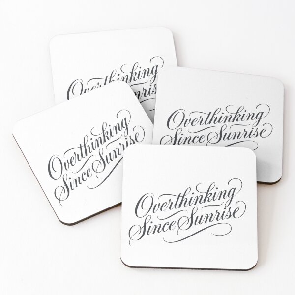 Item preview, Overthinking Since Sunrise | Elegant Overthinker Quote | Funny Anxiety Typography | Introvert Humor Design | Mental Health Statement designed and sold by Fernhaven.