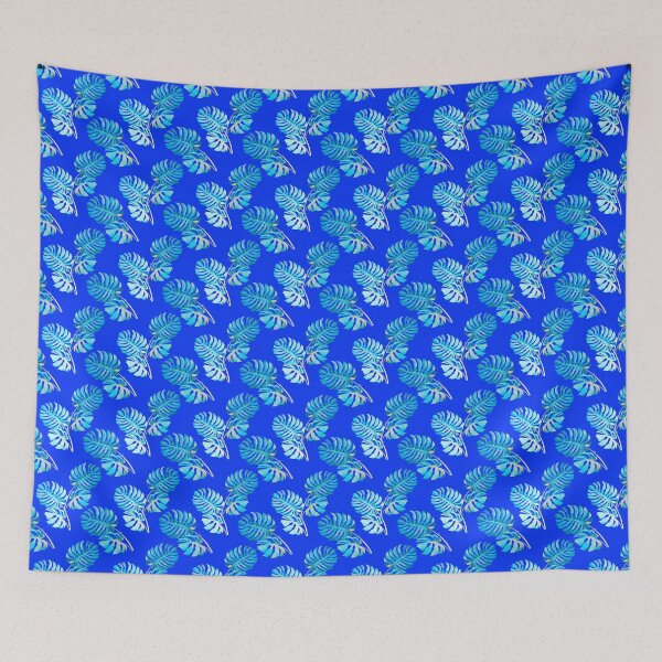 Item preview, Cobalt Blue Monstera Breeze designed and sold by AleksaDesignMTL.