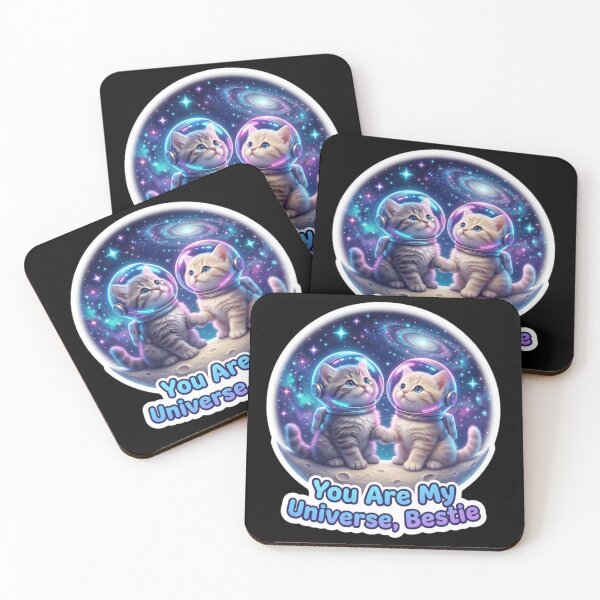 Item preview, Space Cat Besties – You Are My Universe Cute Galaxy Cats Illustration designed and sold by MartBook.