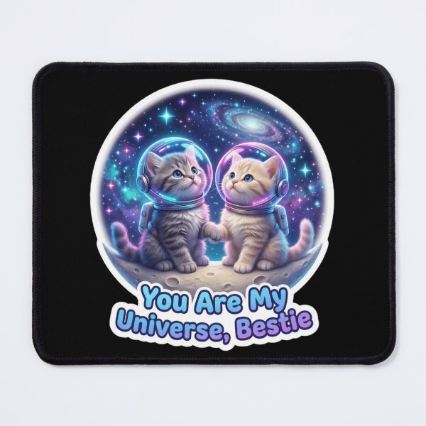 Item preview, Space Cat Besties – You Are My Universe Cute Galaxy Cats Illustration designed and sold by MartBook.
