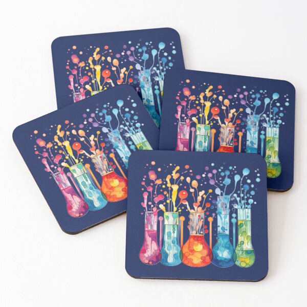 Item preview, Watercolor Science-Chemistry Five Splash Test Tubes designed and sold by GrinGalore.