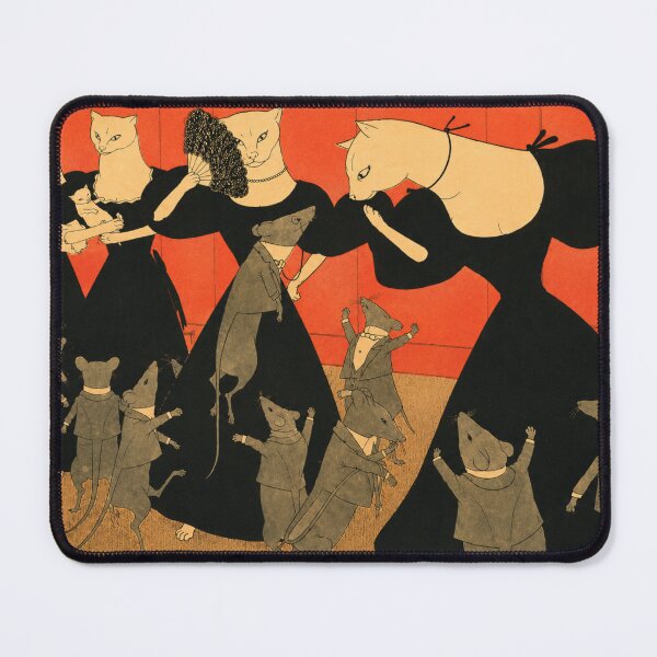 Item preview, Cats and their rodent admirers Simplicissimus - Art Nouveau Cat Illustration Vintage Anthropomorphic Print for Gothic Decor Lovers designed and sold by RickE.