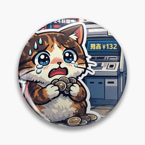 Item preview, Why Fee Again? Sad ATM Cat | Japanese Convenience Store Meme Anime Design designed and sold by kawaii animal store (in Japan).
